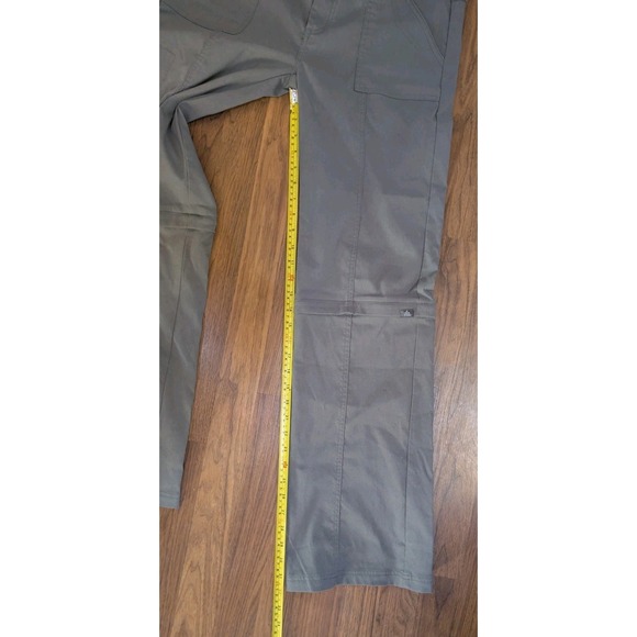 Prana Breathe Convertible Pants Shorts Women 10 Gray Hiking Trail No Back Button - Picture 13 of 15